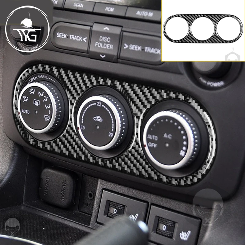 For Mazda MX 5 Miata Climate Control Air Conditioning Button Carbon Fiber Cover Sticker 2009 15