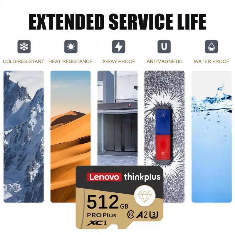 Memory Card Lenovo 512GB 128GB 2TB 1TB U3 V30 4K Full HD Micro TF Mini SD Card TF Memory Flash For Phone Camera MP3 MP4