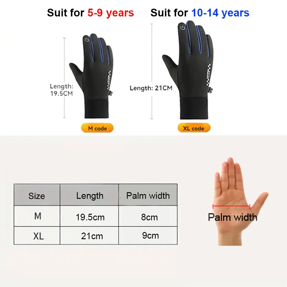 GTUBIKE Kids Winter Gloves Touchscreen Warm Thermal Water-Resistant for Boy Girl Running Cycling Snow Skiing in Cold Weather 2