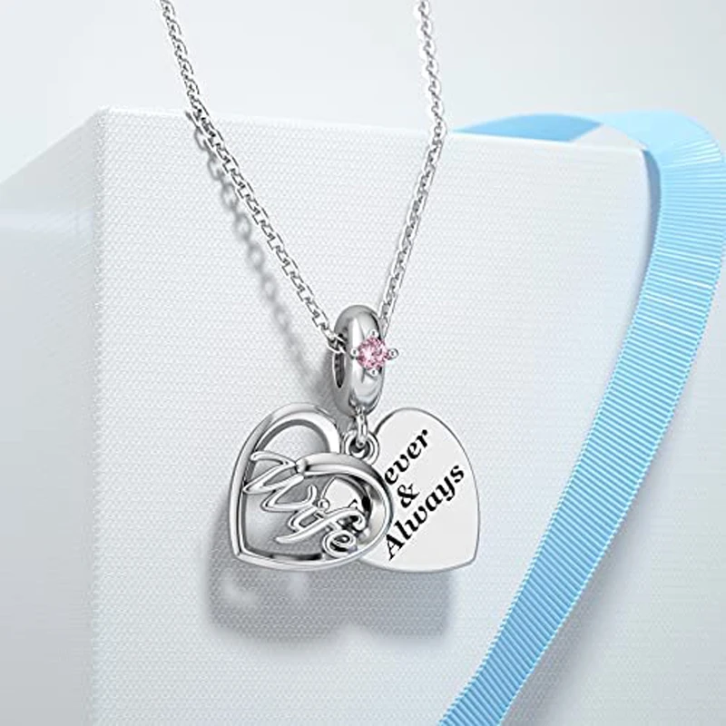 Authentic Silver 925 Jewelry Forever & Always Sister Wife Grandma Mother Daughter Angle Charm Bead Fit Original Pandora Bracelet beads charms charm jewelry sterling silver jewelry charm bead silver charm bracelet sterling silver beads beads jewelry silver charm bead sterling silver beads charm silver bead bracelet