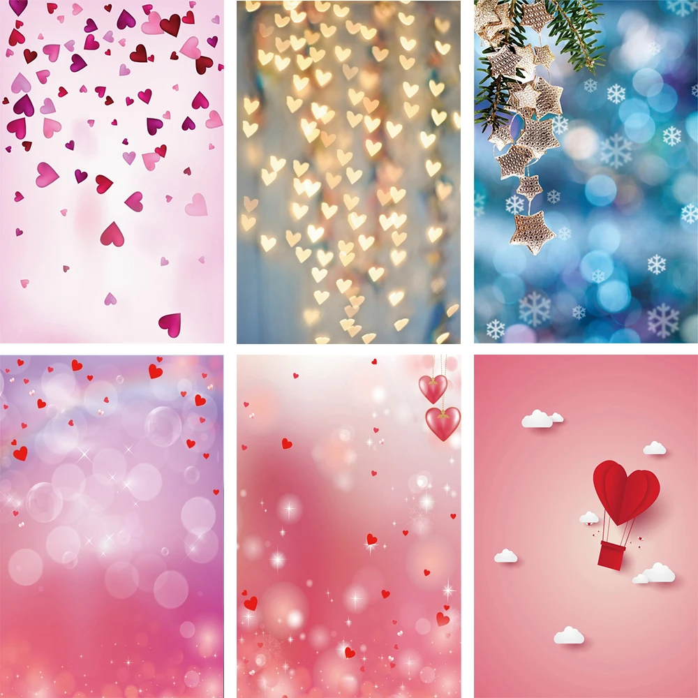 

Laeacco Photo Backgrounds Happy Valentine's Day Dreamy Love Heart Pattern Party Decor Bokeh Photography Backdrop Photocall