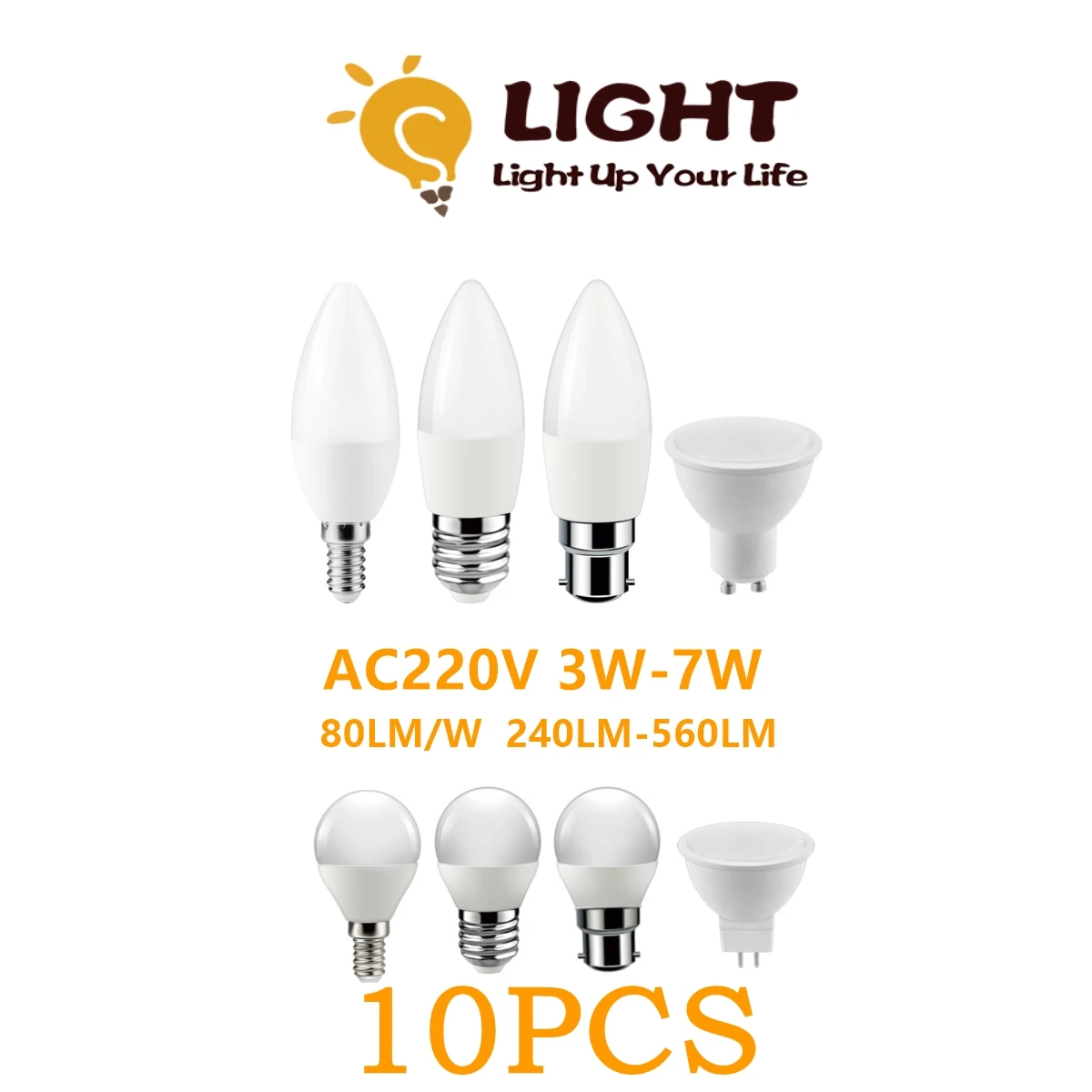 

Amazon Flash Promotion LED Spotlight Mini Bulb Candle lamp 220V 3W-7W Ultra high lumen strobe free for living children's room