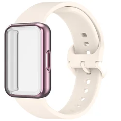 Silicone Strap and Protective Case Kit for Fitness Band Accessories (Color - 9)