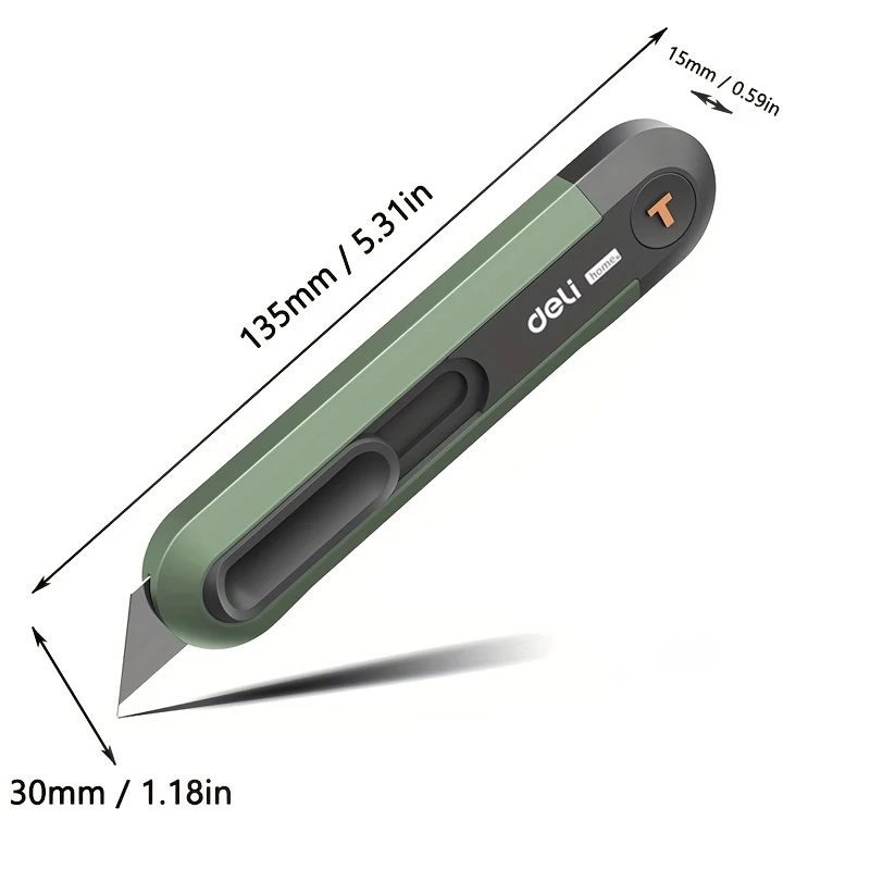 Deli Einziehbares Universalmesser – Tragbarer Box Cutter, Papierschneider für Umschläge, Express-Auspacken und DIY Handwerk