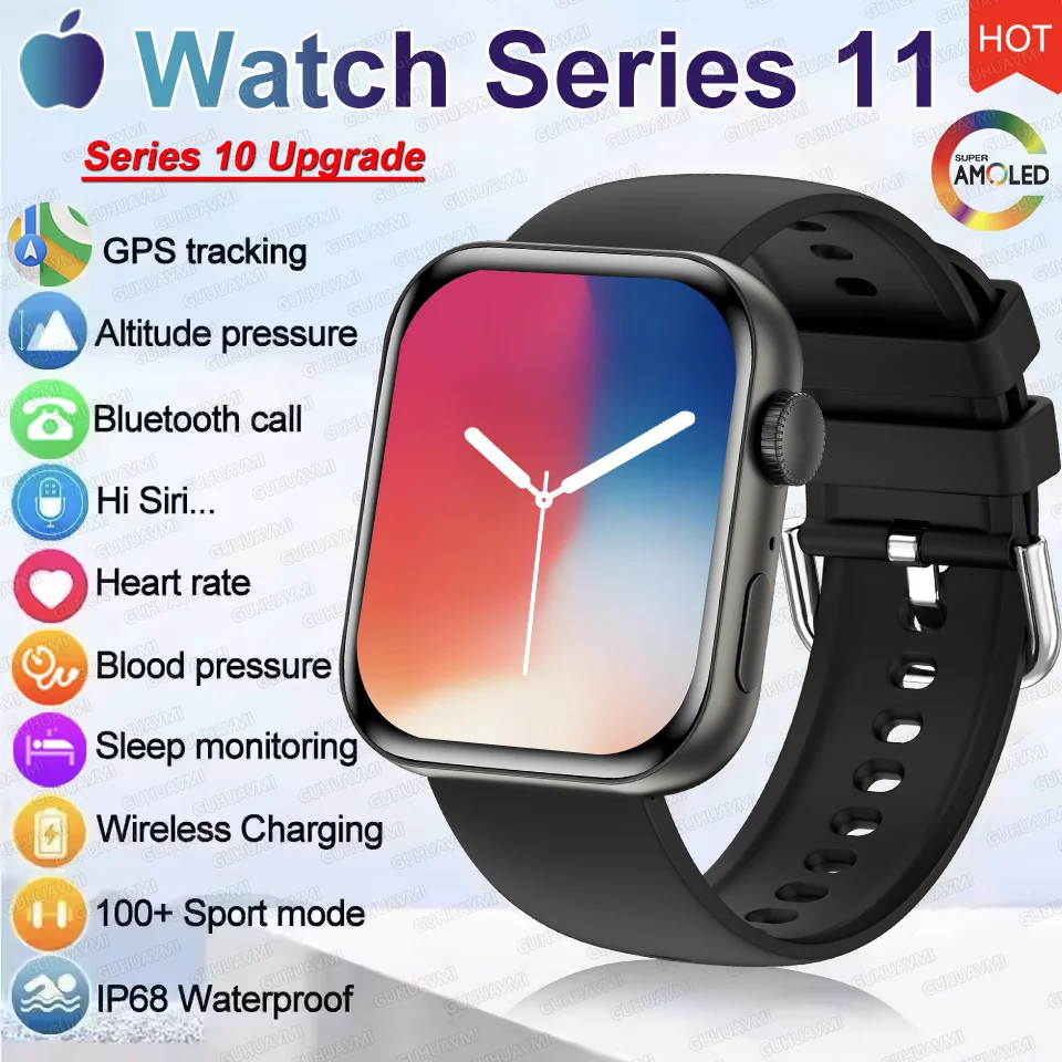 2026 Nuovo Orologio Originale Serie 11 Donne Astuto Della Vigilanza Bluetooth Chiamata NFC IP68 Impermeabile HD AMOLED Schermo GPS Track Uomini Smartwatch