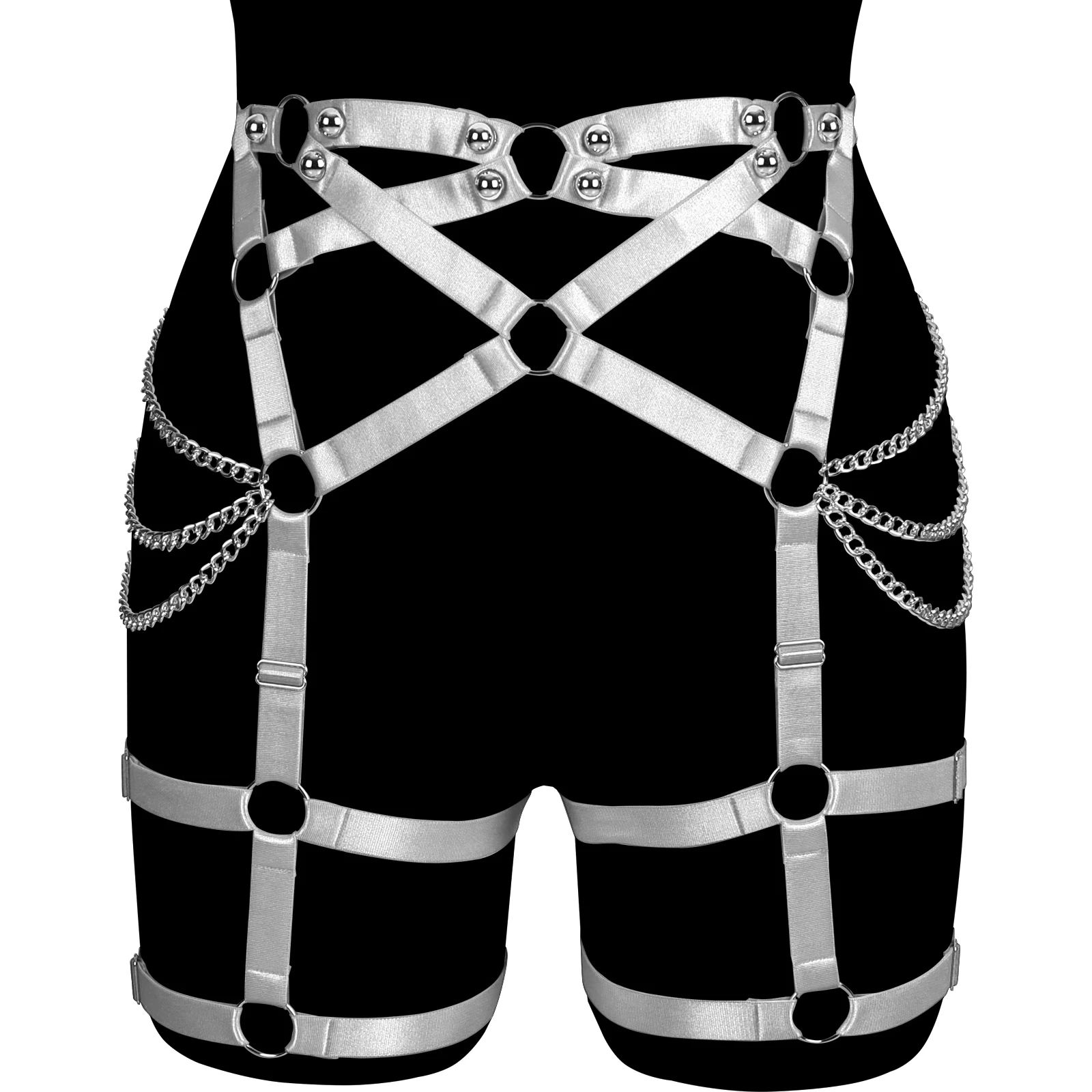 

Women Fetish Bondage Sexy Harness Fashion Erotic Lingerie Gothic Body Harness Chest Body Cage Bra Suspenders Garter Belt