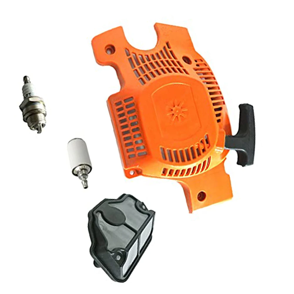 Backlash Pull Starter and Air Fuel Filter Kit Compatible with For HS 36 41 136 137 141 142 for Outdoor Equipment