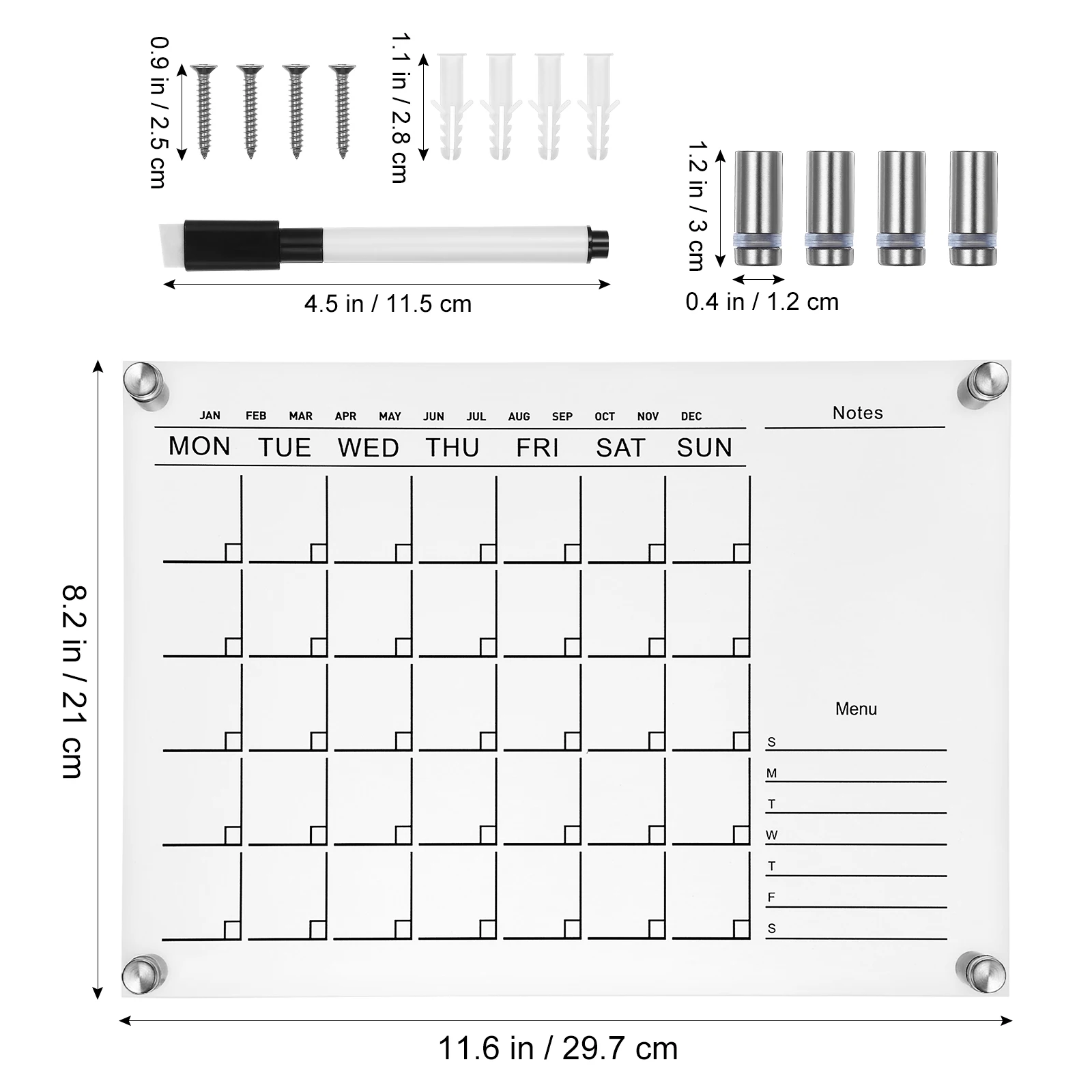 Refrigerator Whiteboard For Wall Clear Monthly Weekly Planner Calendar Dry Erase Board Calendar Message Board House School