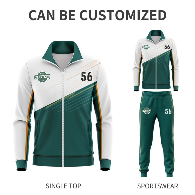 Summer Jogging Men Soccer Tracksuit Sweatshirt Polyester Men Hoodies Blank Football Tracksuit With Zipper MX907 sports suit
