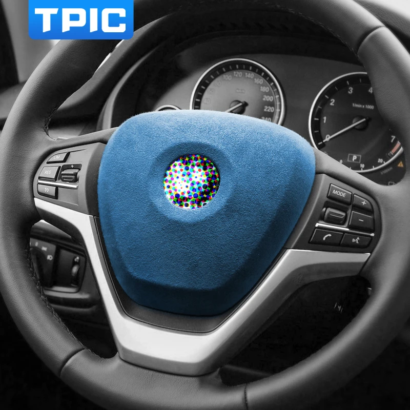  TPIC Alcantara para BMW X5 F1 X6 F1, botón para volante de coche, cubierta embellecedora, pegatina, molduras interiores, accesorios para coche