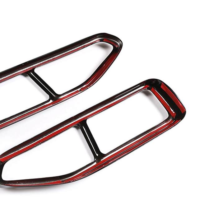 2x Tailpipe Trim Frame Decoration Cover Rustproof Glossy Black Exhaust Pipe 2x Tailpipe Trim Frame Decoration Cover Rustproof Glossy Black Exhaust Pipe