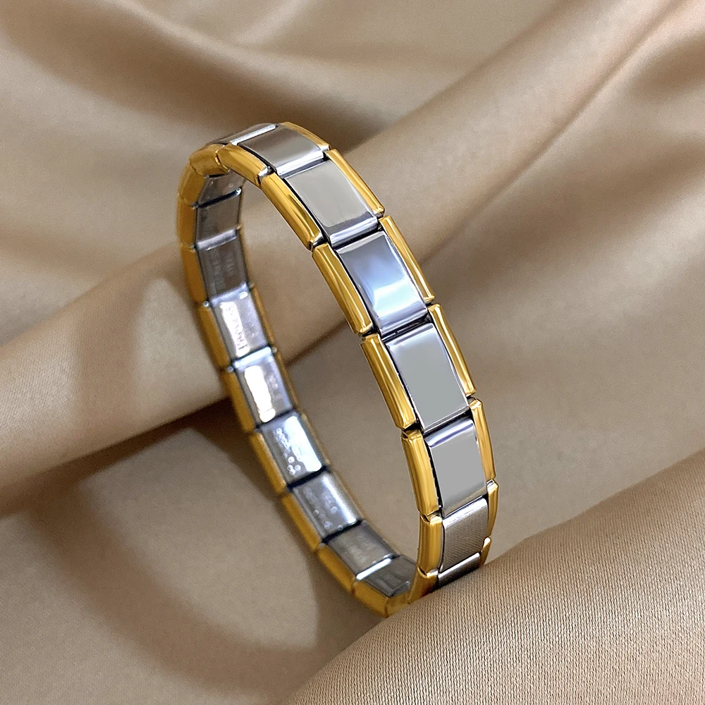 Bracciale Elastico Donna In Acciaio Inox 316L Con Ciondolo Portafortuna – Perimetro 17,27 Cm – Regalo Elegante