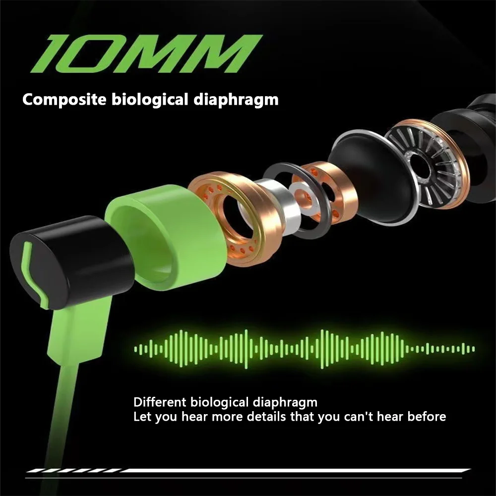 3.5mm/Type-c Flat Mouth Waterproof Game Earphone E-sports Earphone With Microphone Suitable For Huawei Xiaomi Wired Headset Wired Earphones Wired Headphones