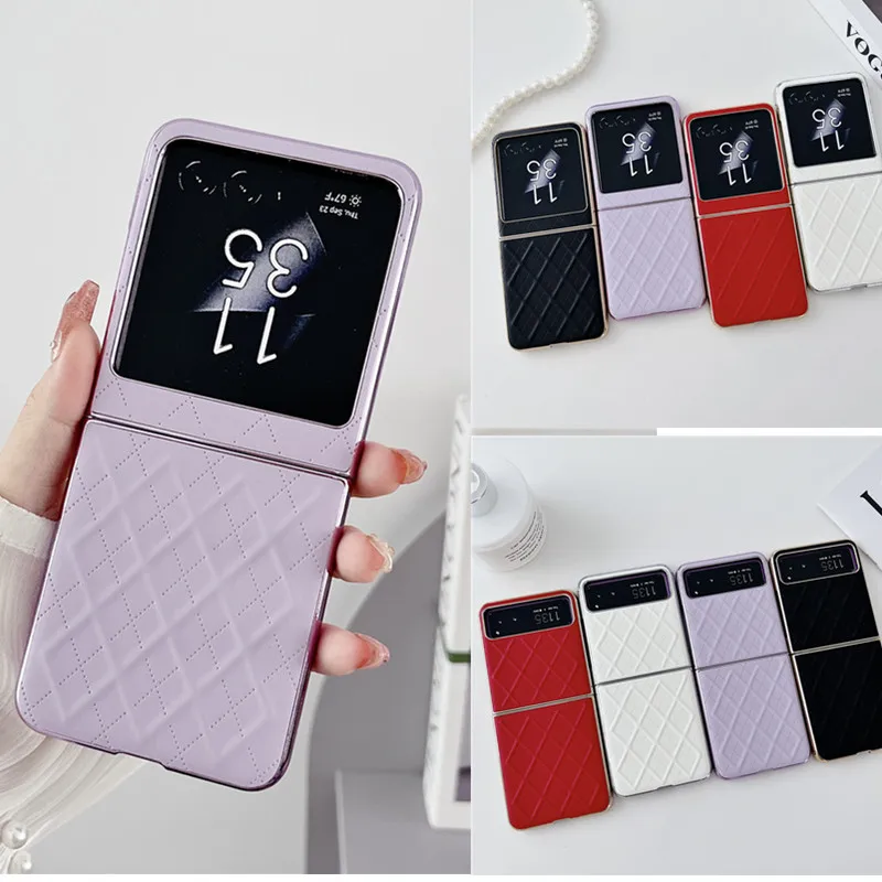 Custodia In Pelle Reticolare Placcata Moda Per Motorola Razr 40 Ultra Case 2023 Per Moto Razr 40 Ultra Cover