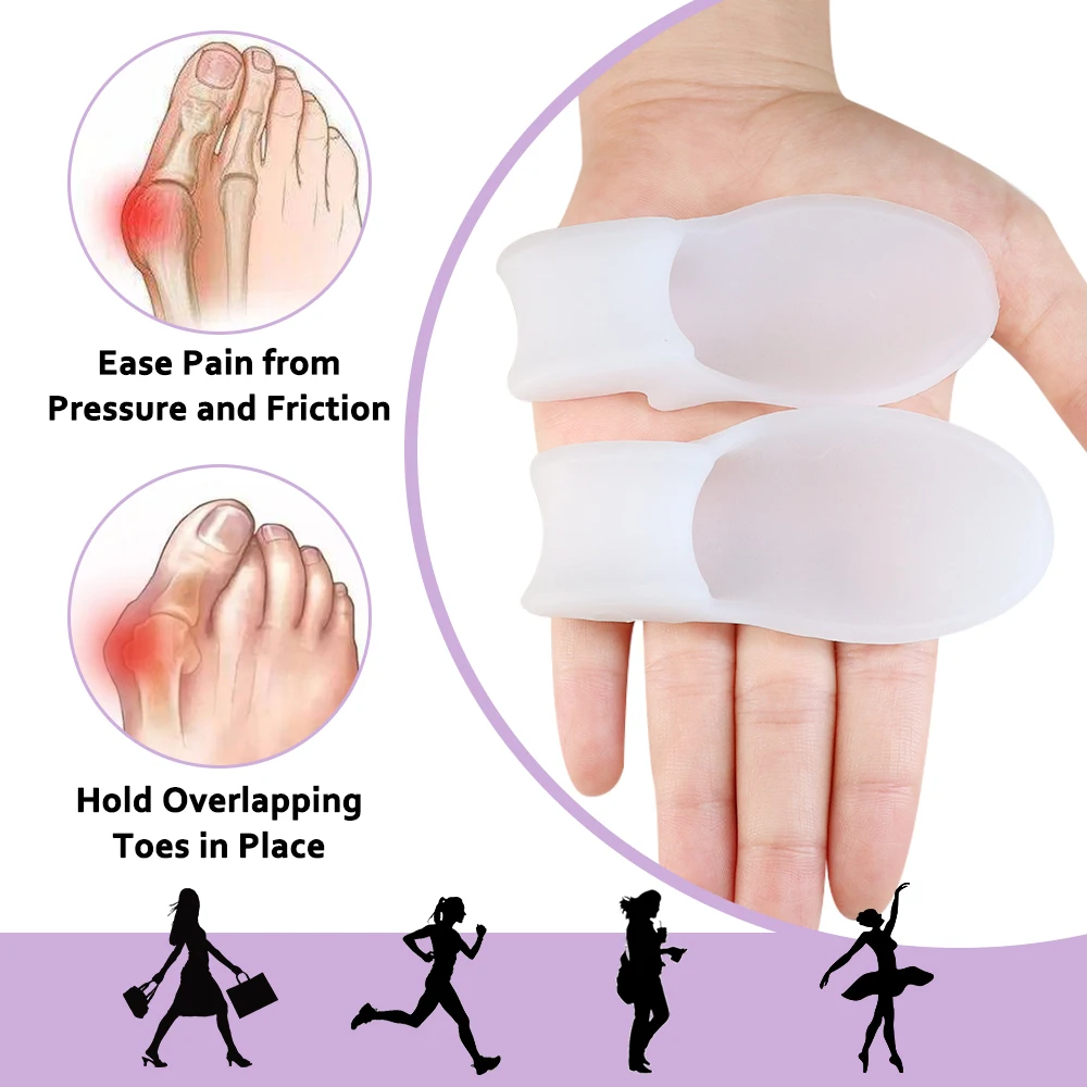 Pexmen 2/4/8Pcs Gel Big Toe Separator Bunion Corrector Pain Relief Hallux Valgus Straighter Orthopedic Toe Protector Spacer 3