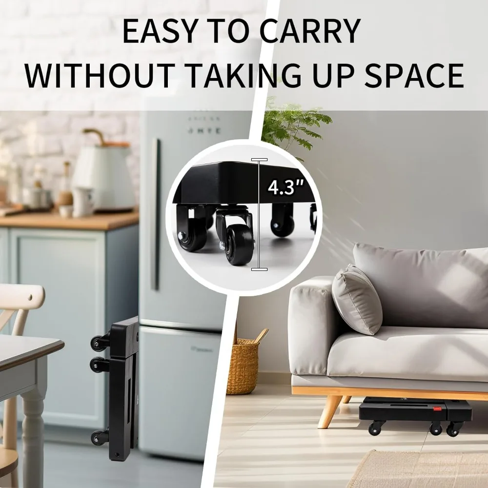 Folding Hand Truck Heavy Duty Folding Hand Truck Dolly with 4 Universal Wheels and 3 Swivel Wheels