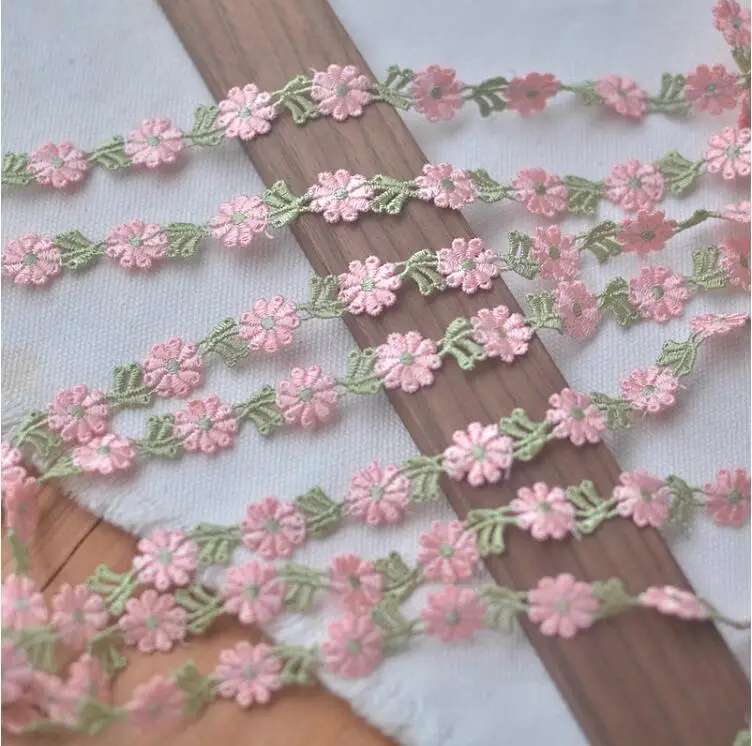 2 Yards Width 1cm Flower Embroidery Lace Applique Trim Water Soluble Flower Lace Trimming DIY Sewing Decor lace ribbon lace fabric lace sewing accessories lace sewing supplies lace accessories lace garment accessories lace decoration clothing craft accessories