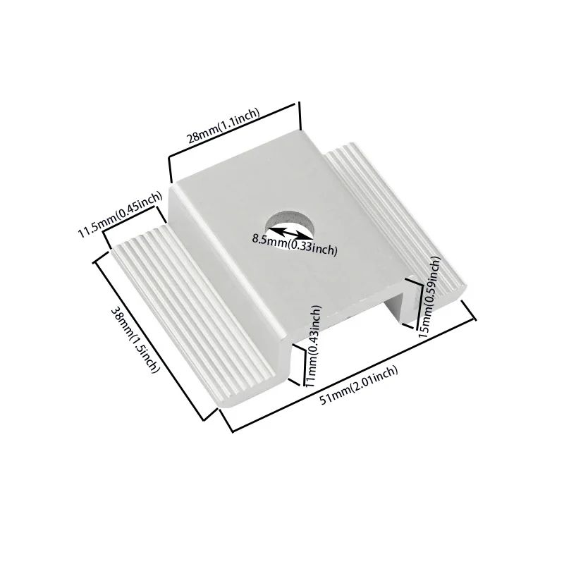 Solar Panel Mid Clamps Photovoltaic Panel Bracket PV Mid Clamp Aluminum Solar Clips For Fixed 35-50mm Framed Solar Panel Mounting Set Solar Panel Clips