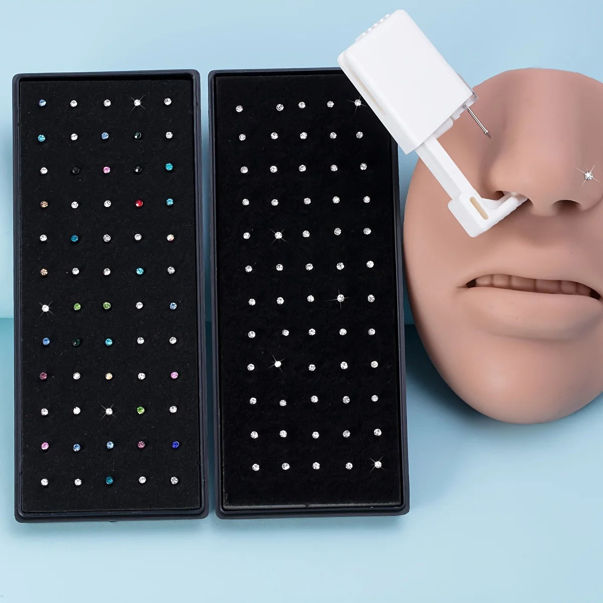 

Набор инструментов для пирсинга носа с фианитом, одноразовый пистолет для прокола носа с прямым носом, 61 штука в комплекте, 1 штука в комплекте, 60 штук