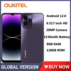 Oukitel C32 Unlocked Smartphone Global Version 4G Android 12 Mobile Phones 20MP 6.517