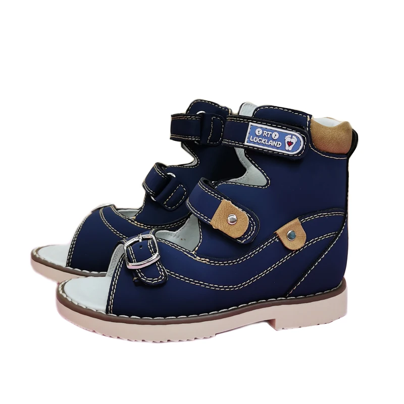 Kids Shoes Children Sandals Kids Sandals Ortoluckland Leather Orthopedic for Boys Girls Flatfeet Arch Support Sole Size22 to31