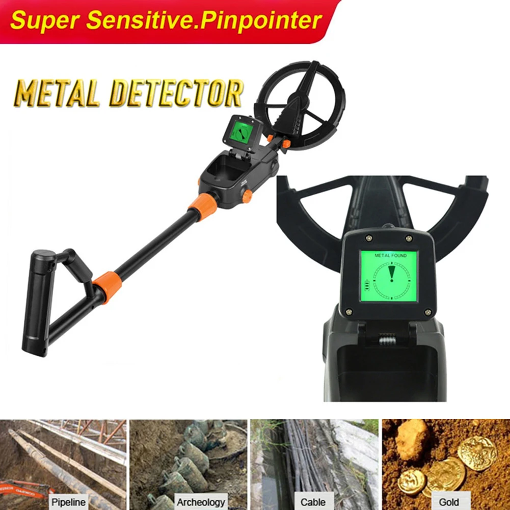 MD1008A LCD Gold Metal Detector Hunter Detecting Digger Treasure Underground Metal Detector Main Unit with Search