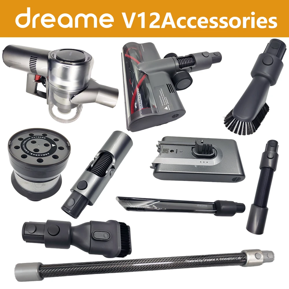 Original Dreame V12/V12 Pro Accessories HEPA Filter Roller brush Motor Dust cup Tube Host Main brush Charging base