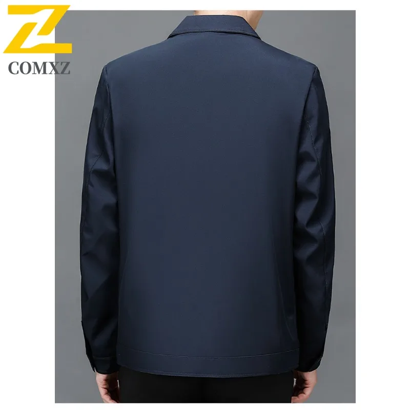 Autumn Men's Fleece Work Jacket Waterproof Windproof Business Coat Thickened Warm Fashion Casual Solid color Outerwear New 2025