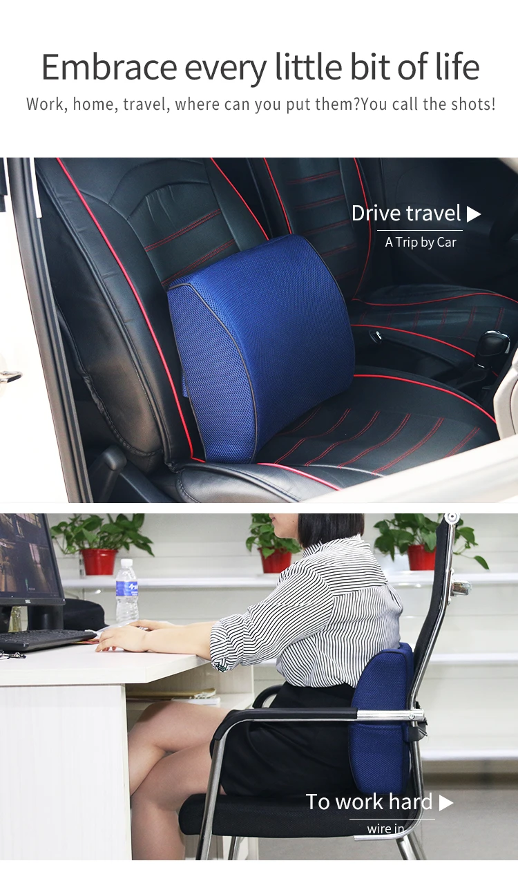 3D Car Lumbar Support Cushion Memory Foam Waist Pillow Soft Cozy Seat Back Cushion For Protect Lumbar Cushion Chair Sofa Office
