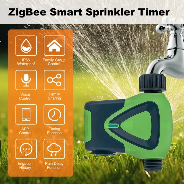 Tuya Zigbee Smart Sprinkler Timer Garden Automatic Irrigation System Can Programmer Watering Timer Remote Control Alexa Google 2