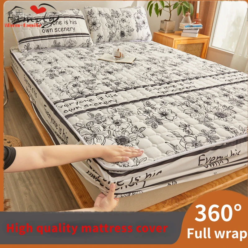 

Cotton Adjustable Fitted Sheet 150x200,Mattress Protector Cover,Four Corners with Elastic Band Multi Size Bed Sheet Home Decor