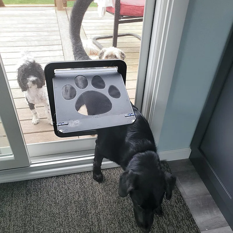way plastic door for dog and cat, door with safety flap, free access for the home