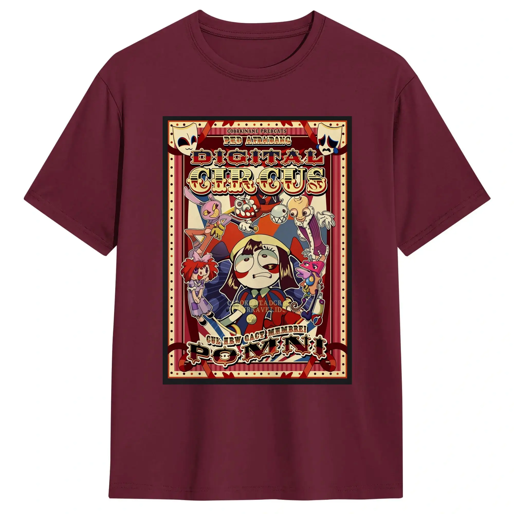 Digital Circus Oversized Cotton O-Neck T-Shirt - Trendy Summer Short-Sleeve Top