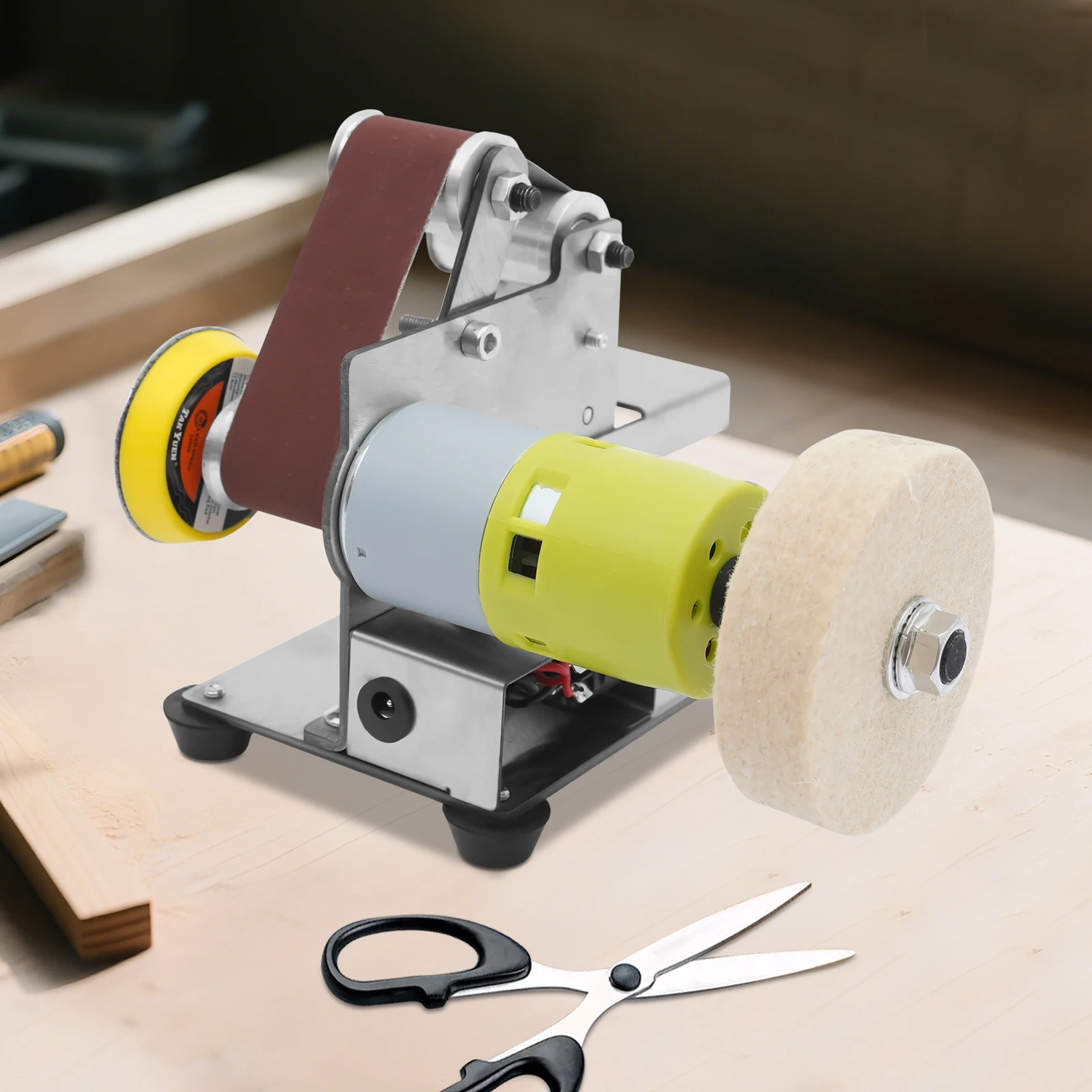DIY Mini-Bandschleifer mit 7 Gängen, einstellbarer Geschwindigkeit und Vorwärts-/Rückwärts-Schaltfunktion, Bandschleifer, Polier- und Schleifmaschine – Detail 2