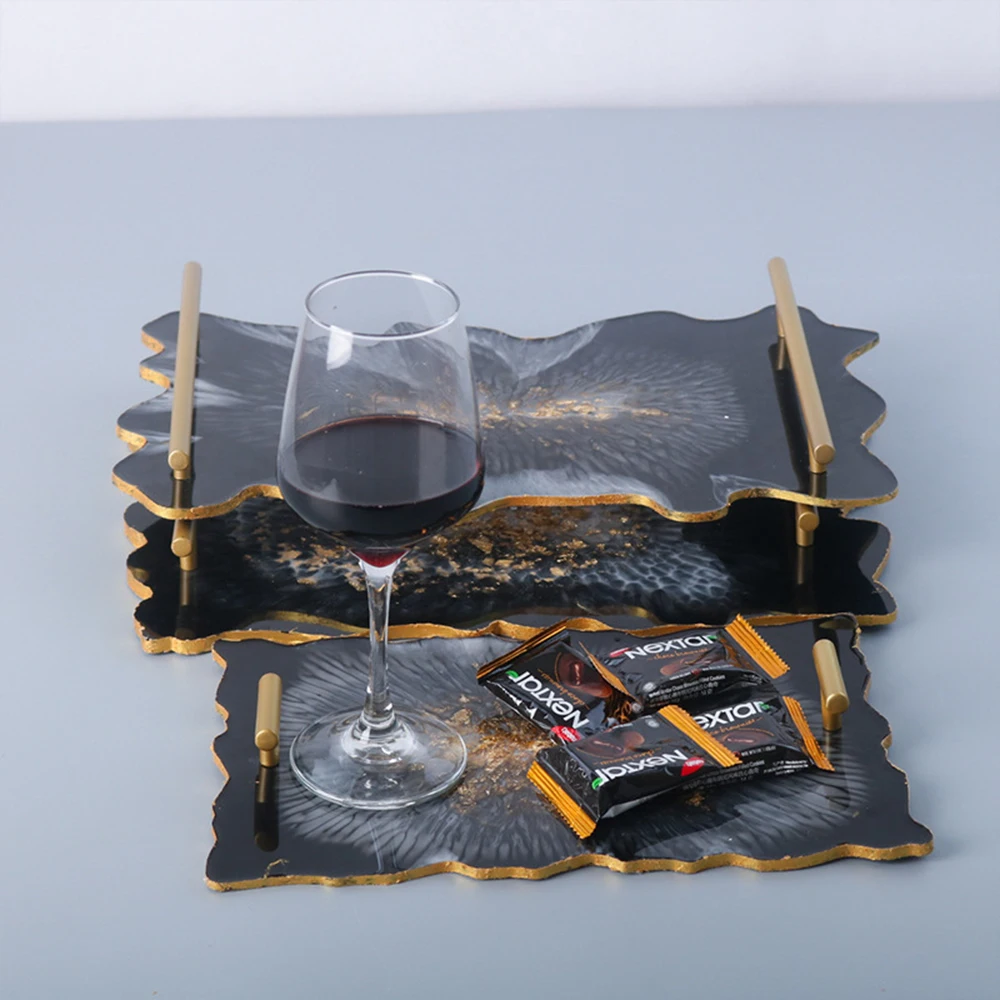 

Irregular Rectangle Plate Resin Mold Fruit Disc Tea Tray UV Resin Mould Coaster Silicone Molds Art Craft Jewelry Display Tools