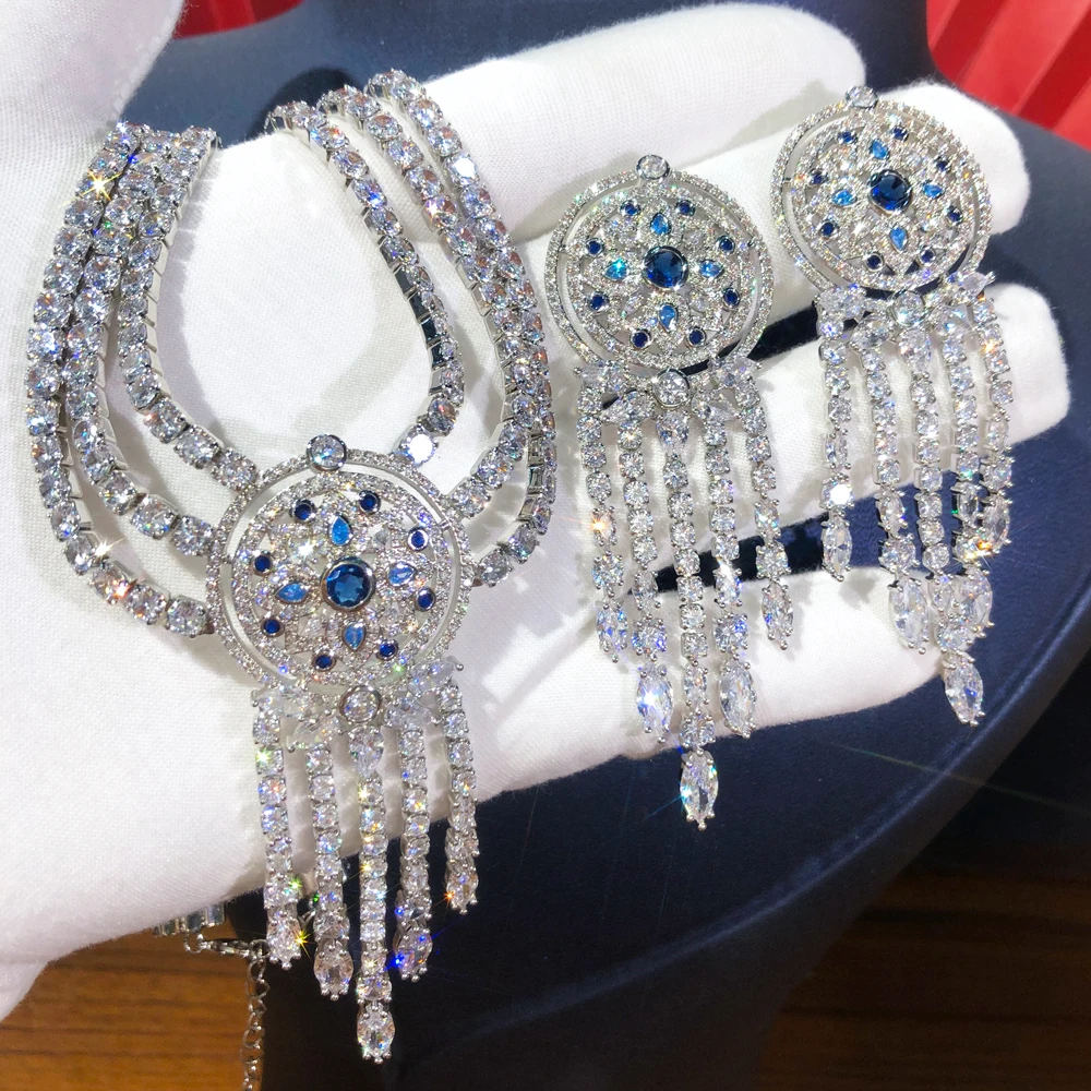 

GODKI Luxury Geometric 2PCS UAE Jewelry Set For Women Wedding Party Zircon Indian African DUBAI Bridal Jewelry Set