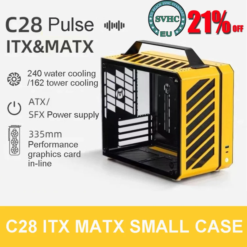 Scheda Madre C28 Pulse Itx/Matx/Full Tower/Custodia Per Computer Portatile Raffreddata Ad Acqua Con Telaio Per Mini Computer In Alluminio In Vetro Tem