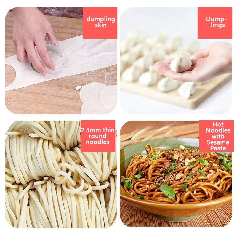 Home Electric Noodle Dumpling Press Machine Stainless Steel Noodle Maker Spaghetti Roller Dough Pressing Cutter Machine 220V