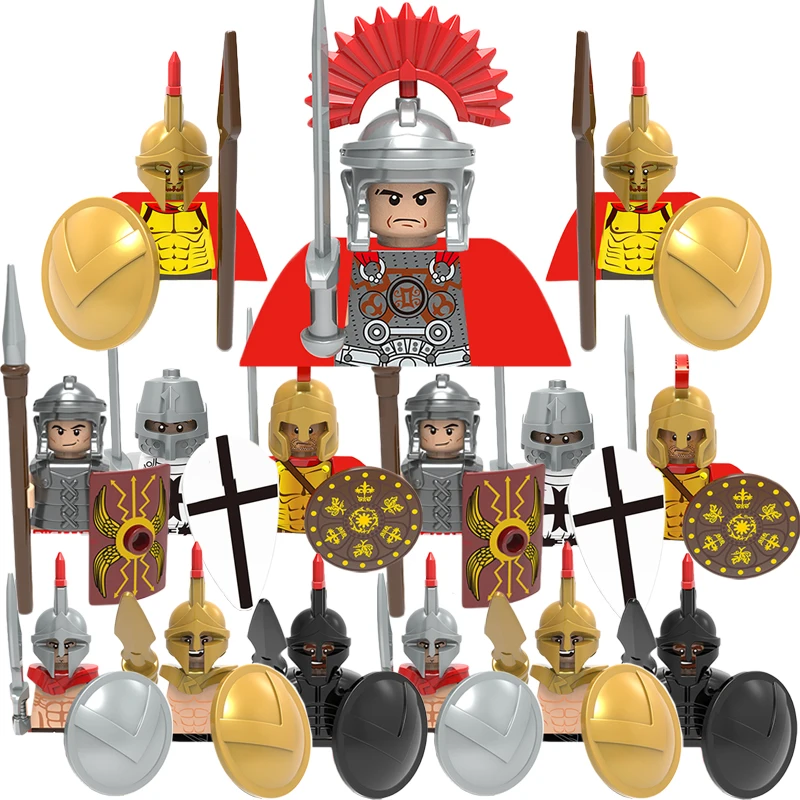 

Средневековые военные фигурки, строительные блоки, Римский командир, центурионовые солдаты, Спартак, крестовый секатор, пехота, персонажи фильмов, кирпичи