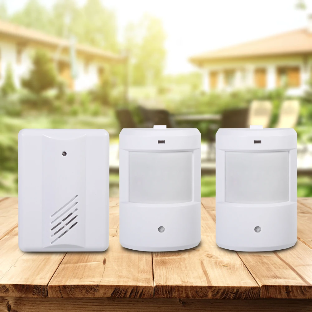 Wireless Motion Sensor Alarm System for Home & Garage Security, White