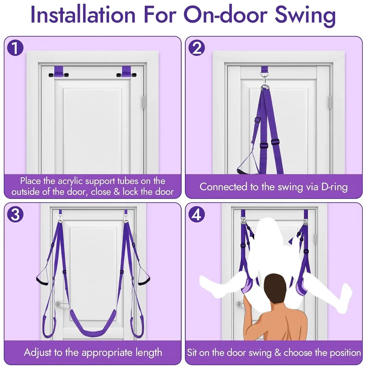 Over the Door Sex Swing Adjustable Straps with Seat Hanging Adult Cushion Door Swing M Split Leg Strap Sex Toys for Couples