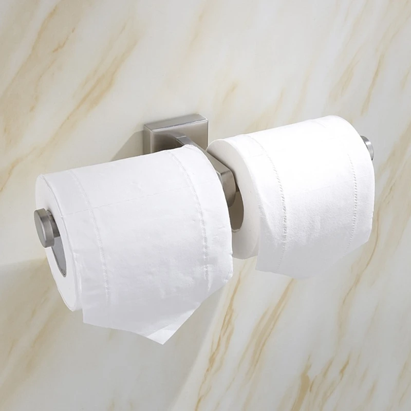 Description Picture 4 of itemStainless Steel Toilet Roll Holder Double Ring Toilet Paper Holder Wall Mounted Bathroom Toilet Paper Shelf