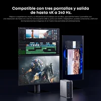 CHUWI UBox Mini PC AMD Ryzen 5 6600H 16GB DDR5 512GB SSD Windows 11 Pro 4K 144Hz décording WiFi 6 BT 5.2 étendre M.2 1T * 2 650g 4
