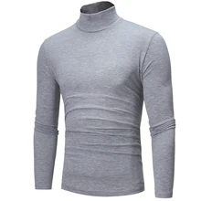 

Men Casual Slim Warm Turtleneck Bottoming Shirt Male Long Sleeve Tops Pullover T-Shirt Homme Basic Solid Thermal Jumper Sweater