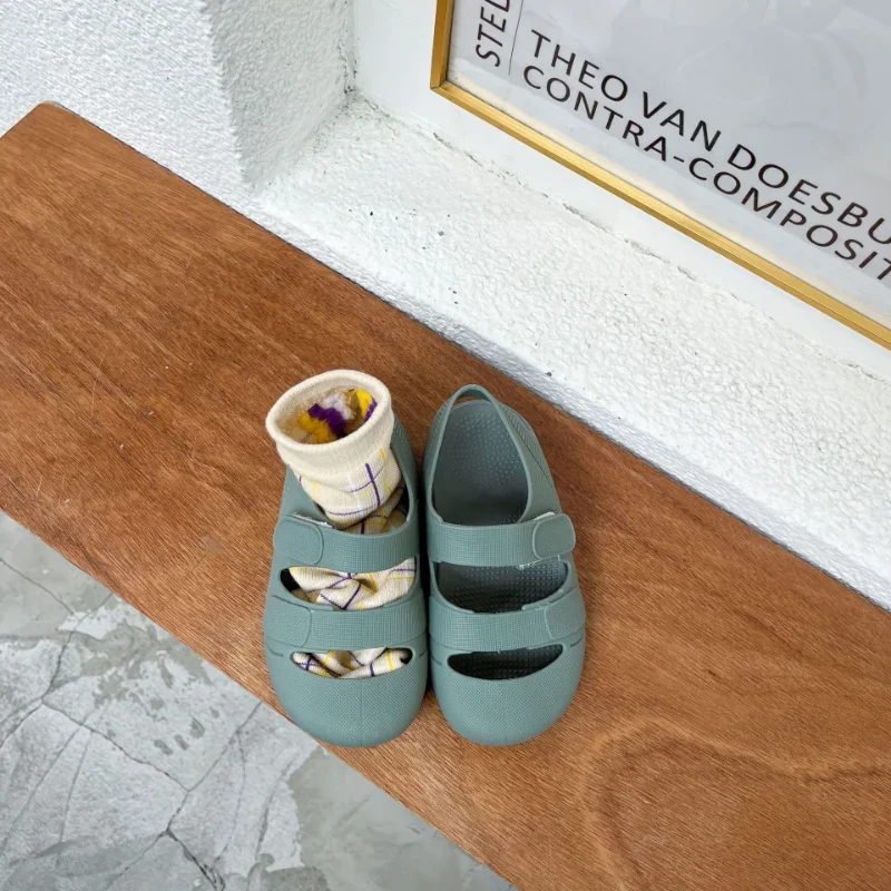 Summer Children Sandals Baby Girls Toddler Soft Non-slip Waterproof Shoes Kids Candy Color Beach Shoes Boys Casual Flat Sandals