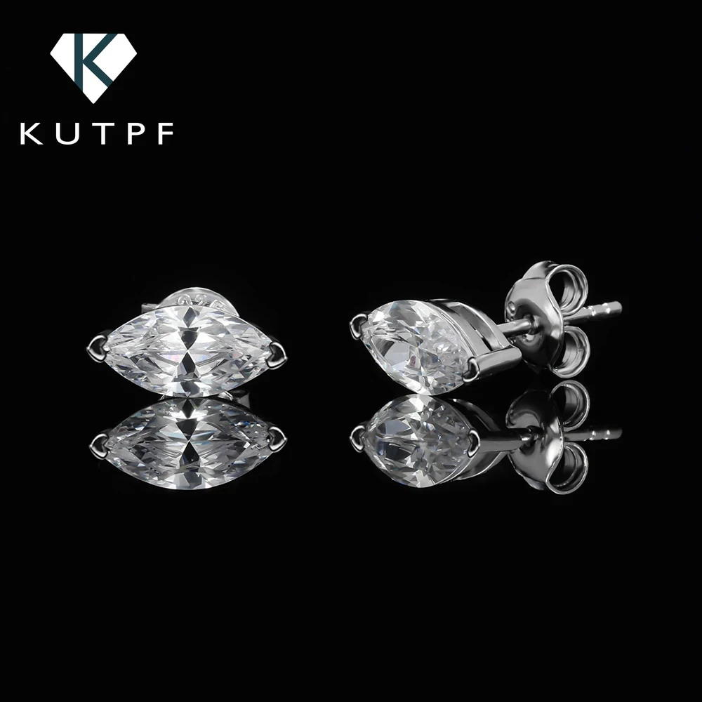 4*8mm 1CT Marquise Cut Moissanite Stud Earrings for Women 925 Sterling Silver Sparkling Lab Diamond Earrings with Gra Jewelry