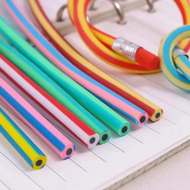 Magic Bendy Flexible Soft Pencil with Eraser Colorful Creative Novelty Bend Pencils for Kids Students Gift School Supplies 4