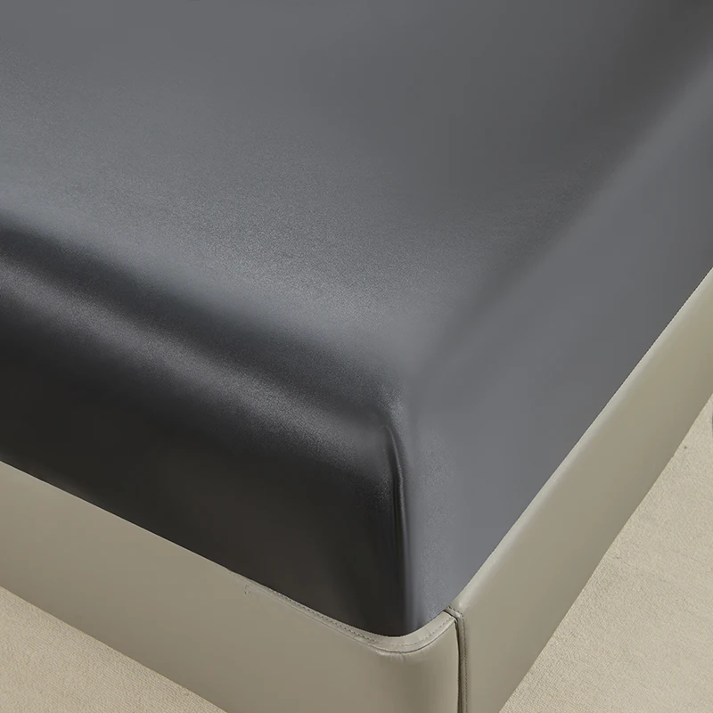 1Pc Waterproof Fitted Bed Sheet With Elastic Band Black Golden White Anti-slip Adjustable Mattress Cover (Pillowcase Need Order) 4