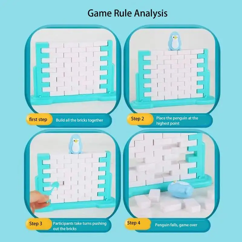 Knock On Ice Brick Saving Penguin Building Push Stacking Board Educational Parent-Child Interaction Wall Demolition Game 3
