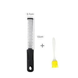 Stainless Steel Manual Grater & Peeler for Vegetables, Cheese & Garlic - Sharp Blade Kitchen Tool (Black)